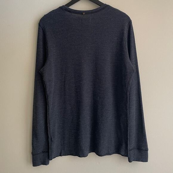 Billy Reid Henry Dark Navy Long Sleeve Crewneck Pullover Sweatshirt - Picture 3 of 4